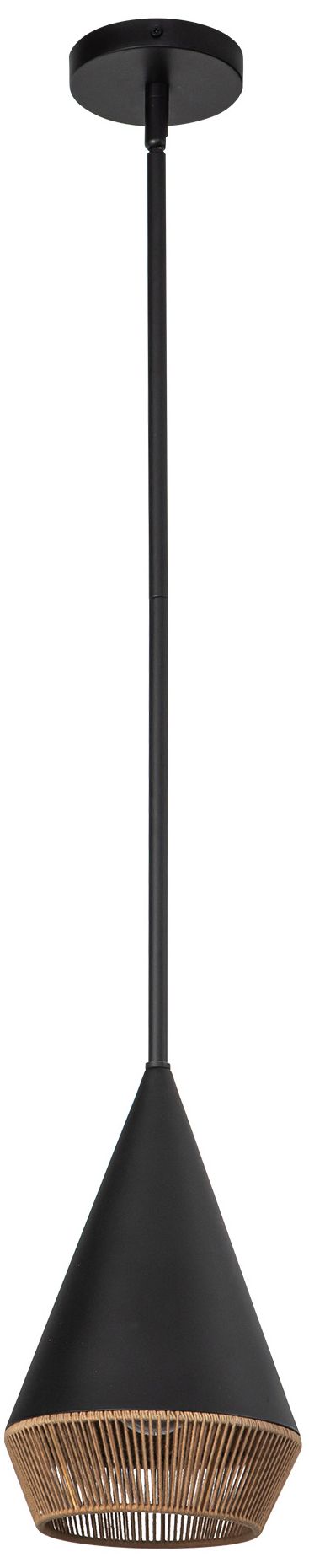 Image 4 Alora Mood Daphne E26 7-in Matte Black/Brown Cotton Rope Pendant more views