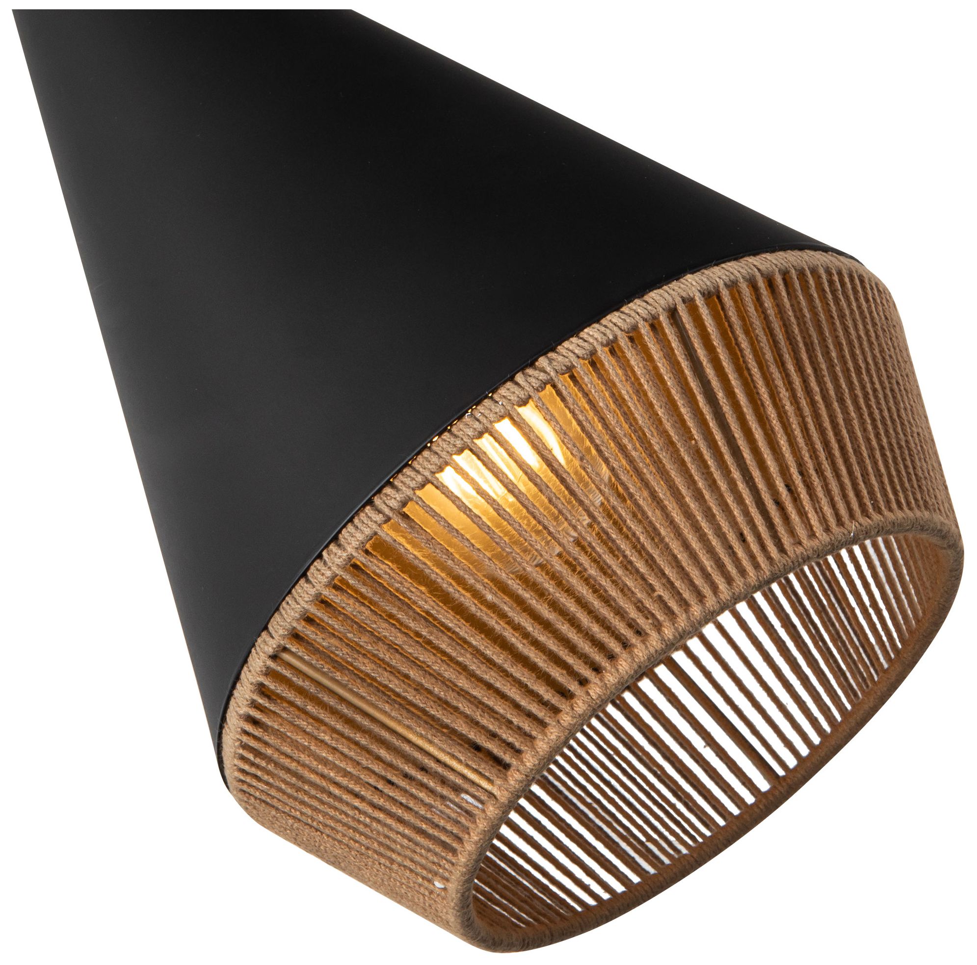 Image 5 Alora Mood Daphne E26 7-in Matte Black/Brown Cotton Rope Pendant more views