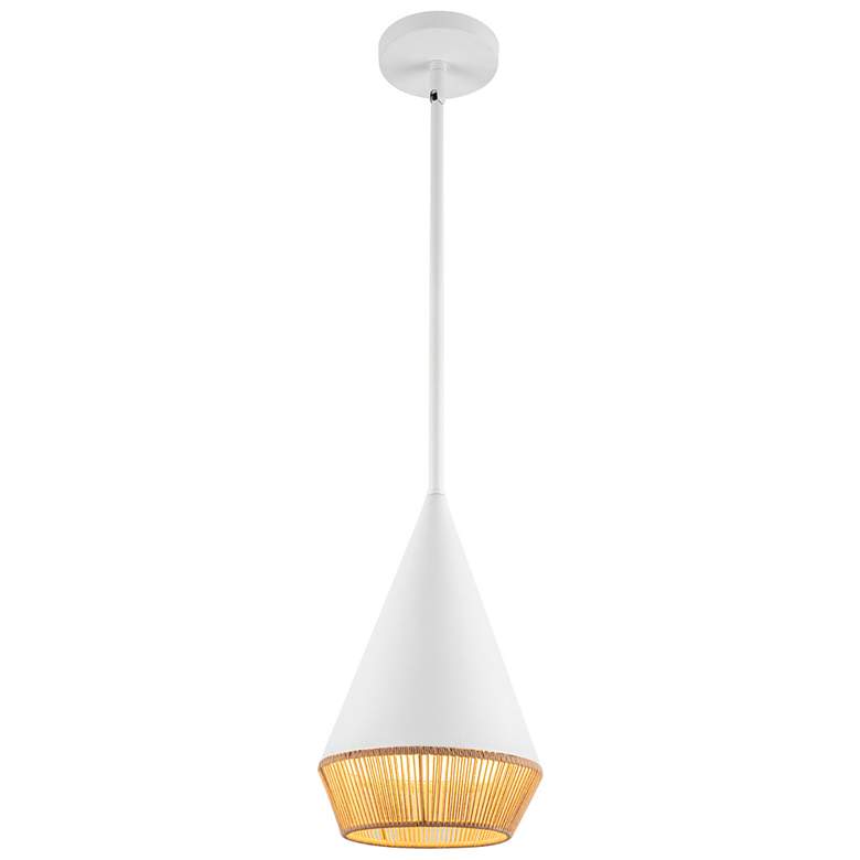 Image 1 Alora Mood Daphne E26 7-in White/Brown Cotton Rope Pendant