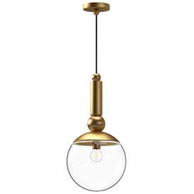 Image1 of Alora Mood Delilah E26 10-in Brushed Gold/Clear Glass Pendant