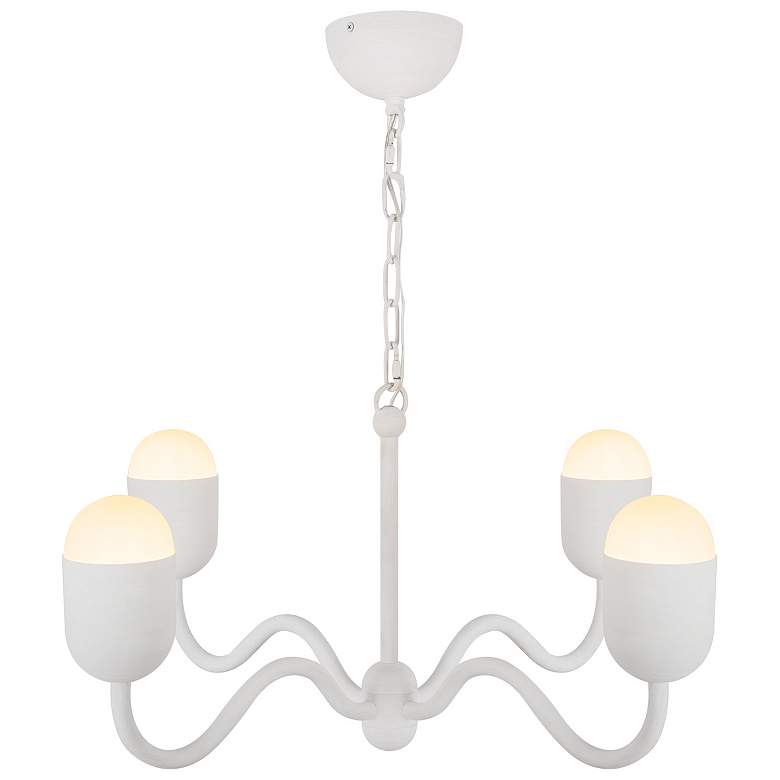 Image 1 Alora Mood Effie E12 27-in Antique White/Opal Glass Socket Chandelier