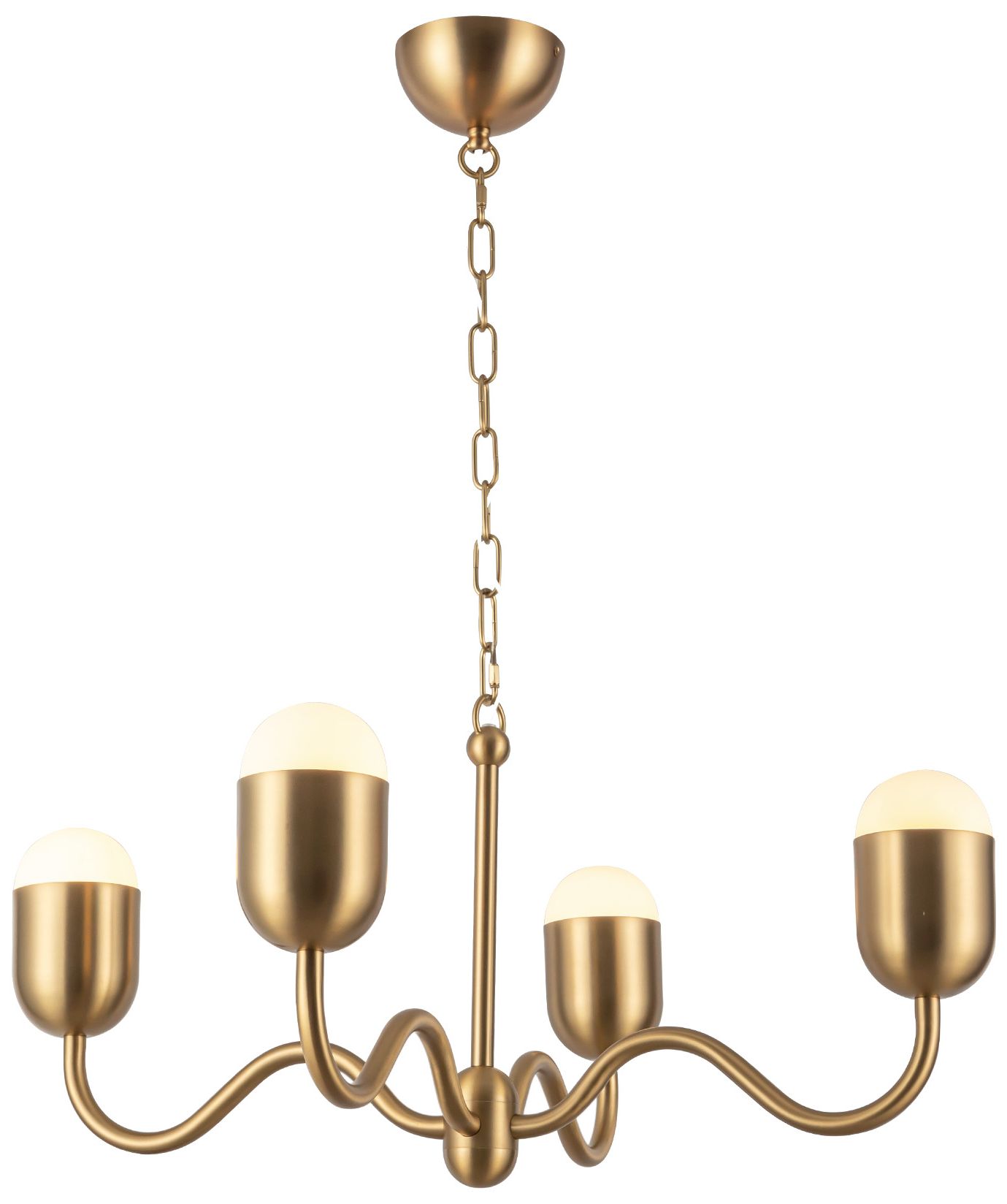 Image 2 Alora Mood Effie E12 27-in Brushed Gold/Opal Glass Socket Chandelier more views