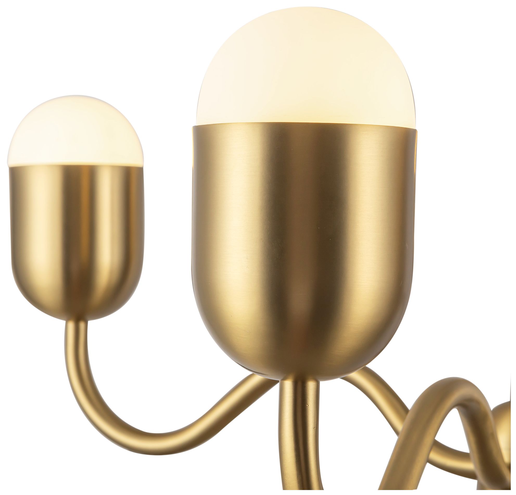 Image 3 Alora Mood Effie E12 27-in Brushed Gold/Opal Glass Socket Chandelier more views