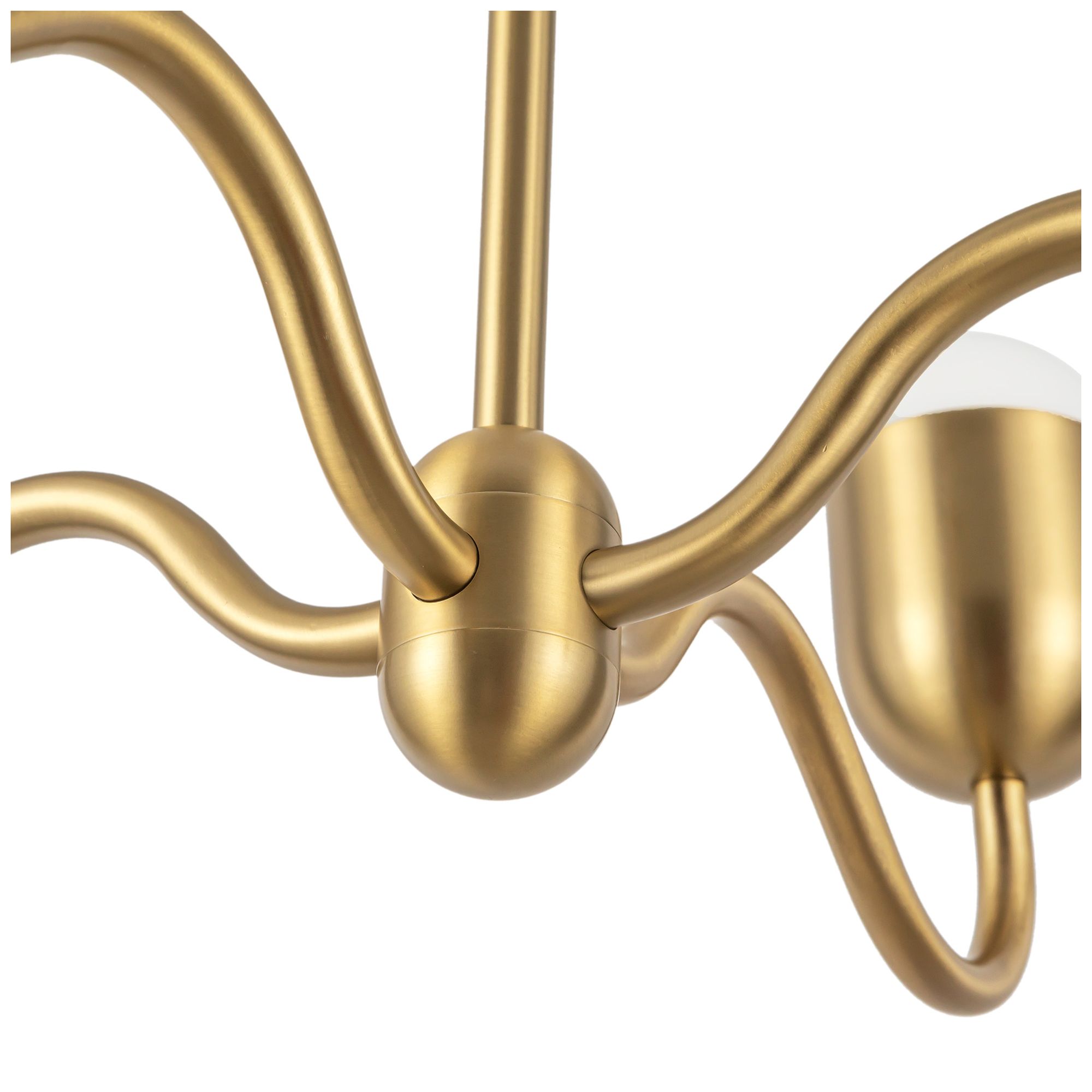 Image 4 Alora Mood Effie E12 27-in Brushed Gold/Opal Glass Socket Chandelier more views