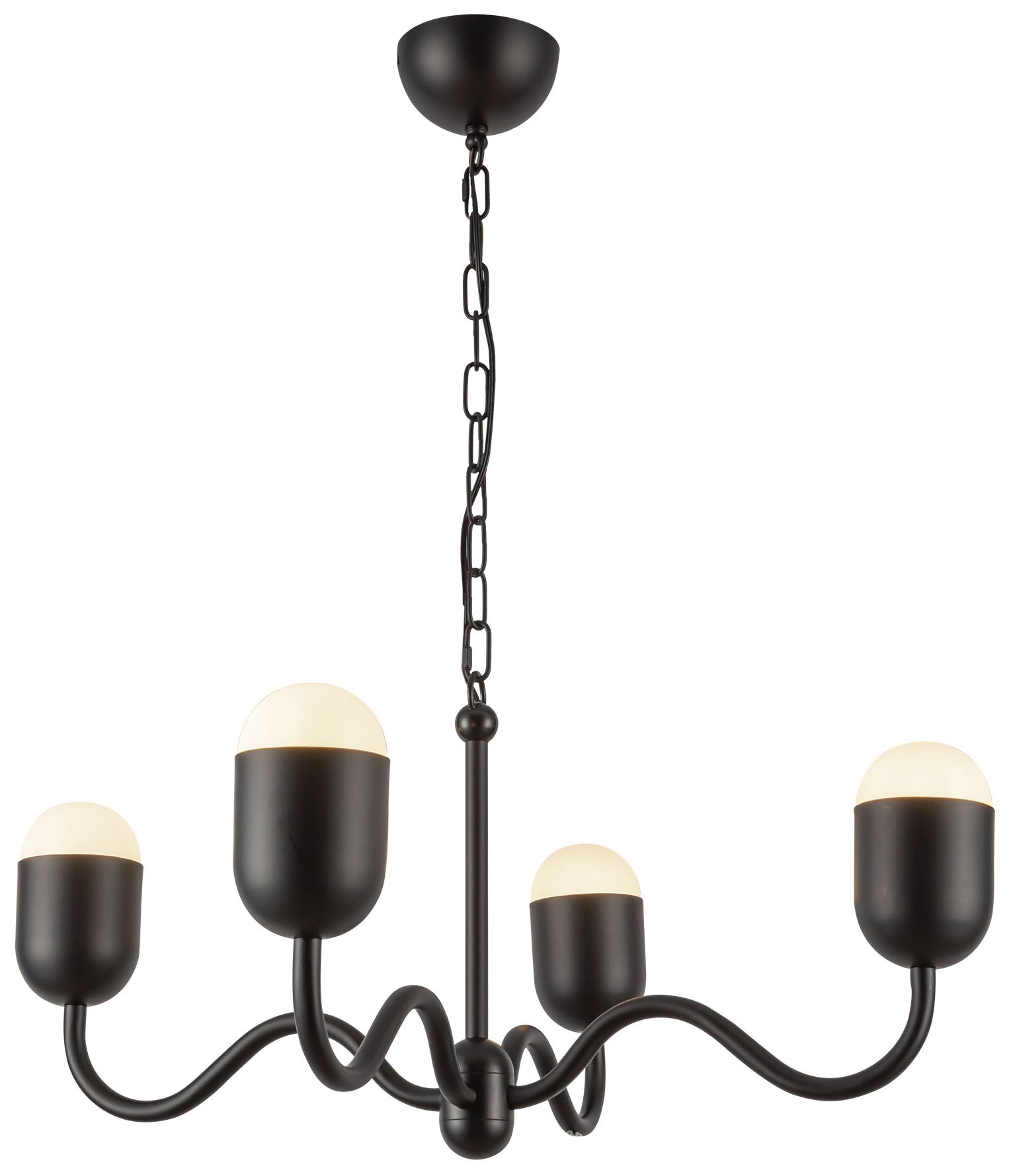 Image 2 Alora Mood Effie E12 27-in Matte Black/Opal Glass Socket Chandelier more views