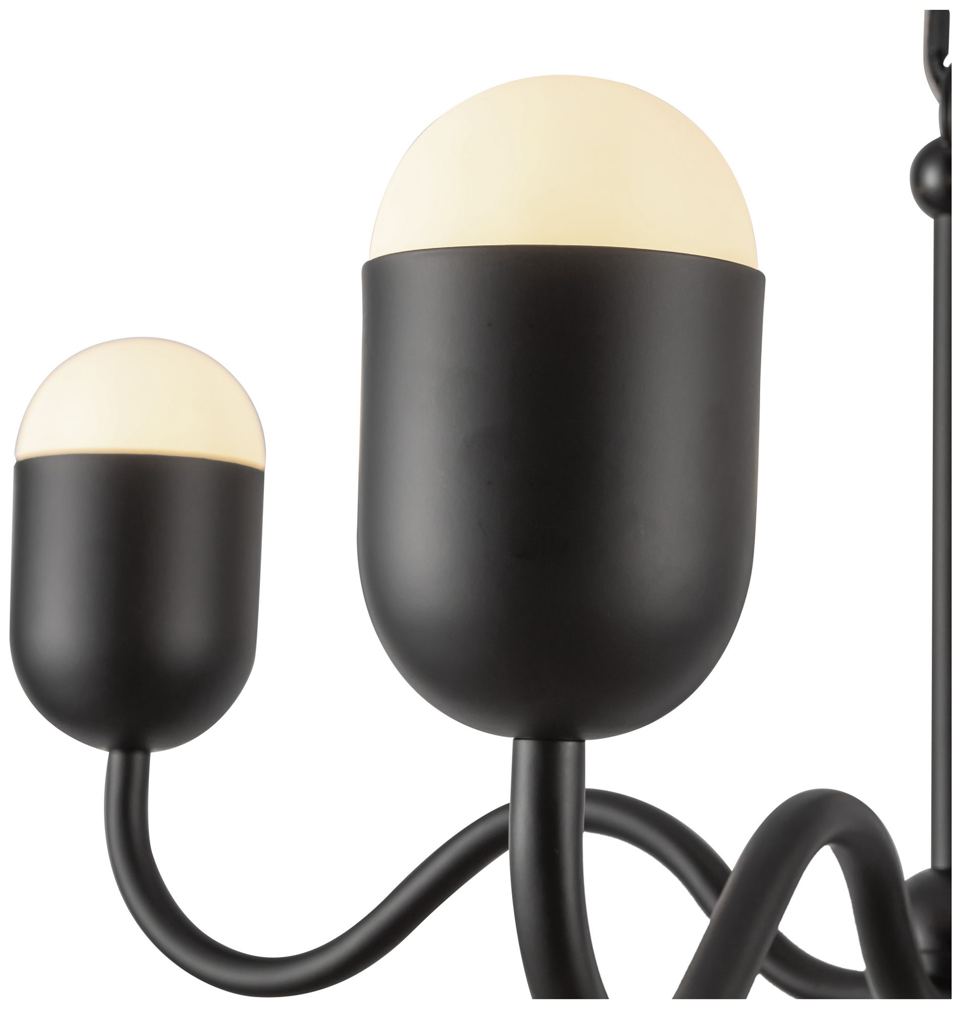 Image 3 Alora Mood Effie E12 27-in Matte Black/Opal Glass Socket Chandelier more views