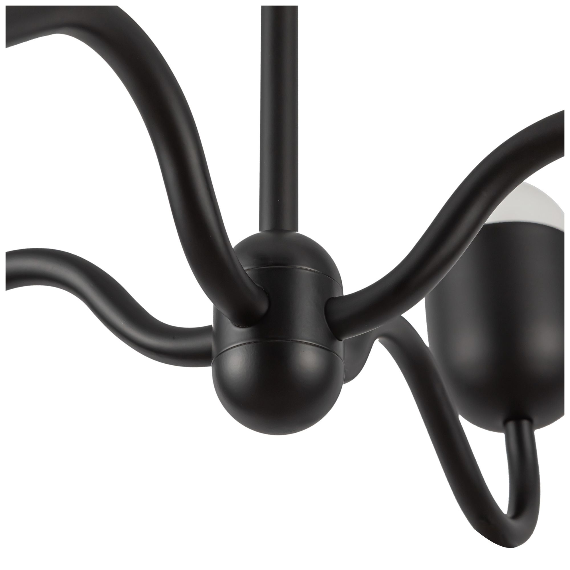 Image 4 Alora Mood Effie E12 27-in Matte Black/Opal Glass Socket Chandelier more views