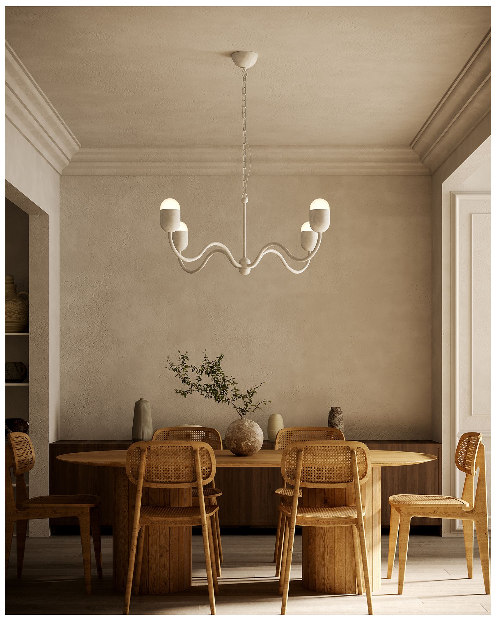 Image 3 Alora Mood Effie E12 39-in Antique White/Opal Glass Socket Chandelier more views