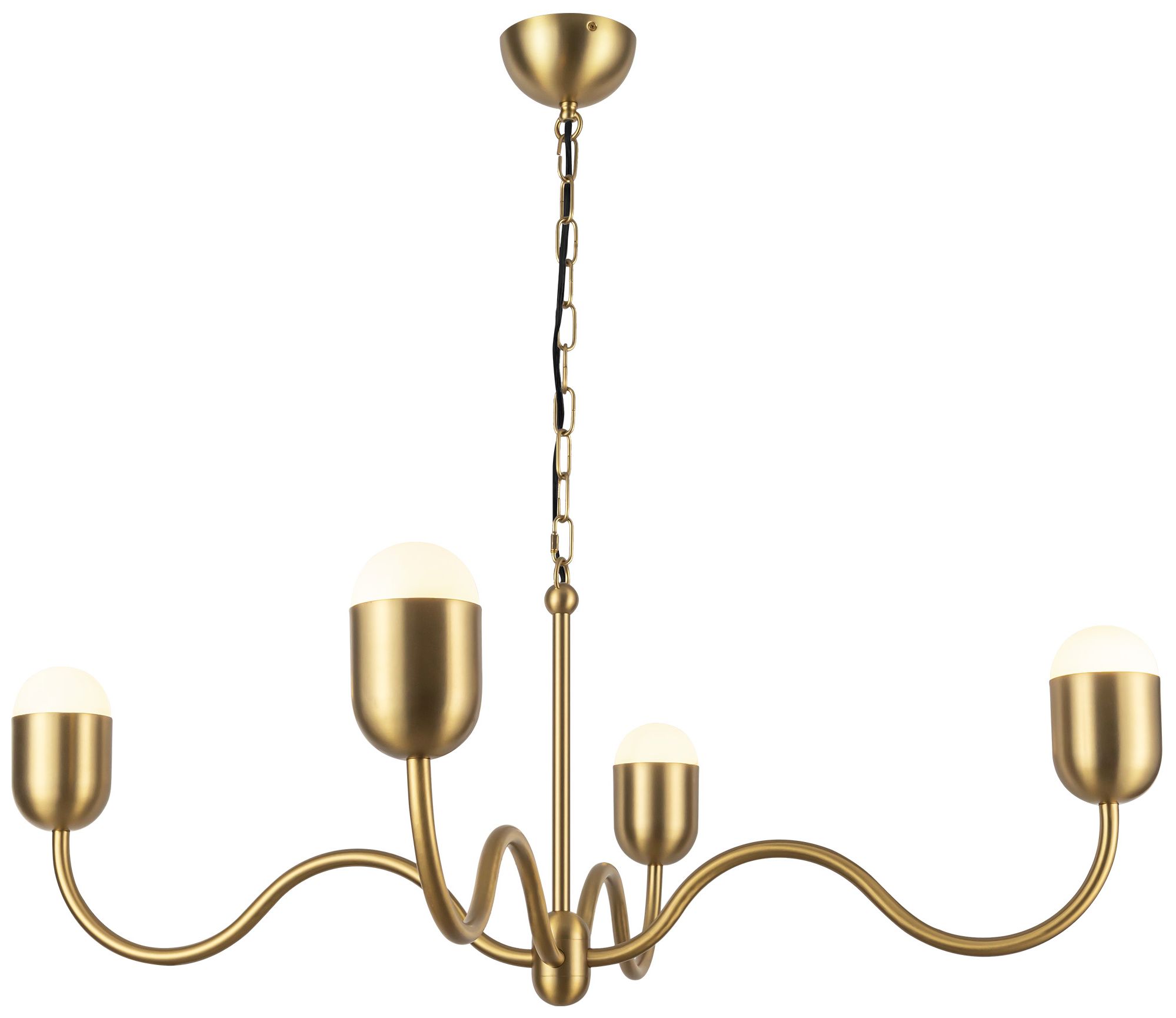 Image 2 Alora Mood Effie E12 39-in Brushed Gold/Opal Glass Socket Chandelier more views