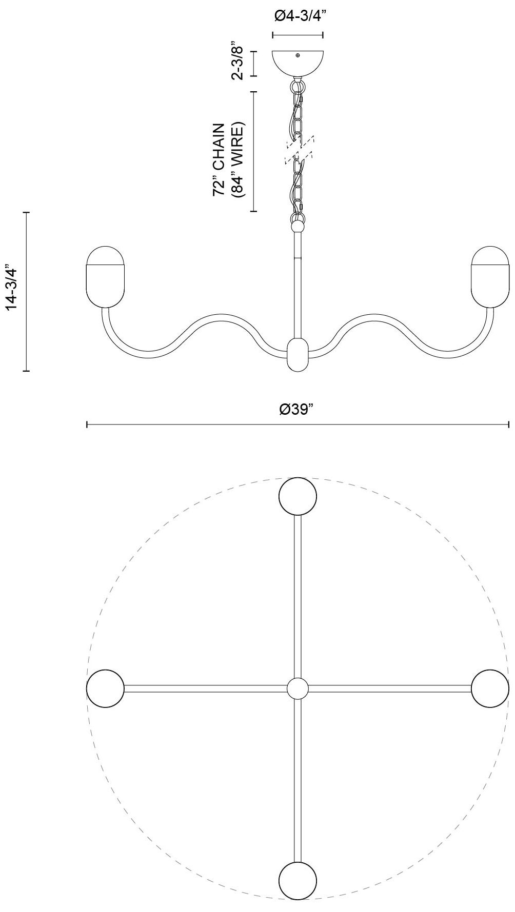 Image 6 Alora Mood Effie E12 39-in Brushed Gold/Opal Glass Socket Chandelier more views