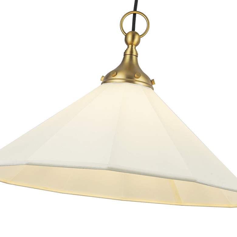 Image 3 Alora Mood Ellen E26 20-in Brushed Gold/White Linen Pendant more views