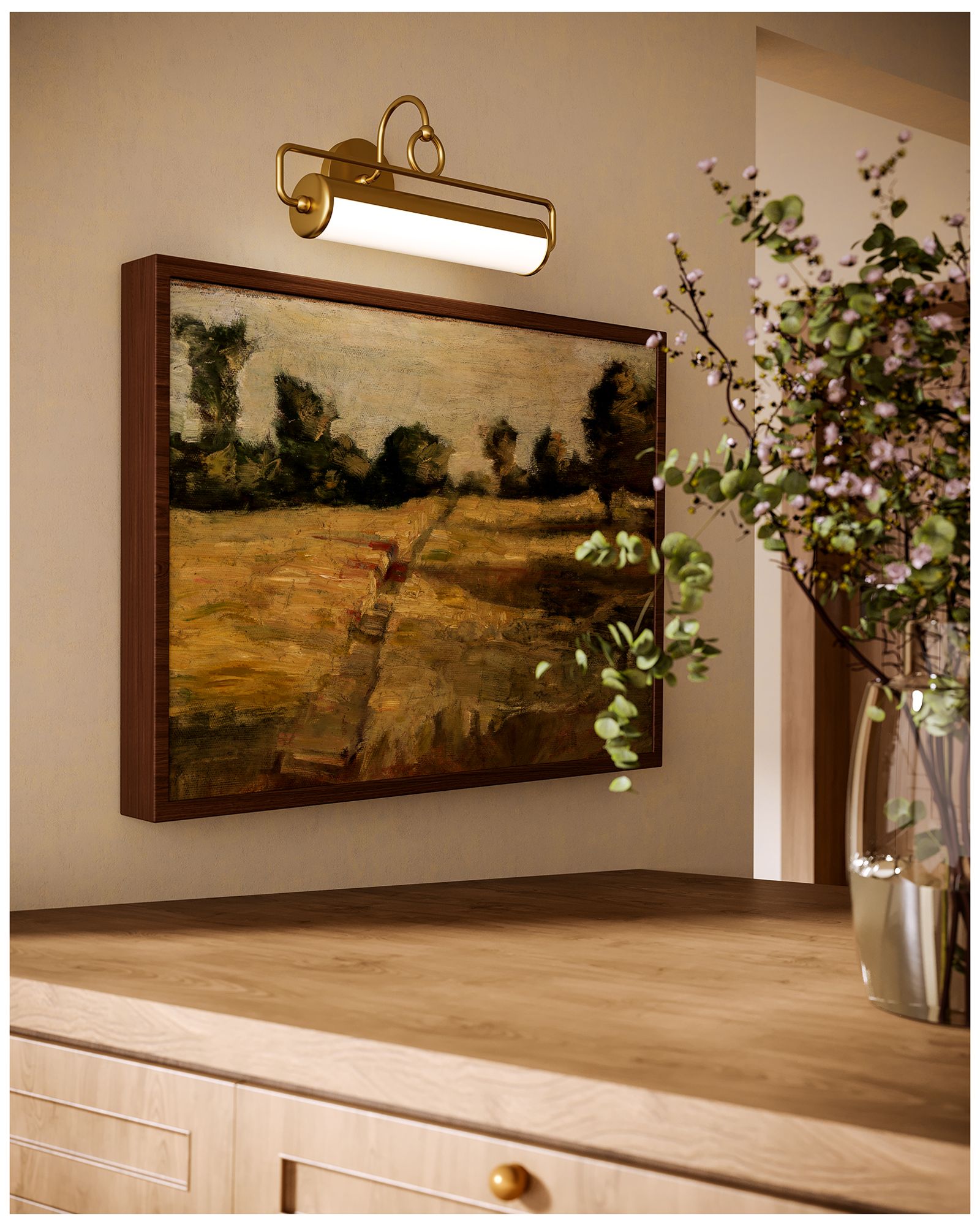 Thumbnail3 of Alora Mood Ellen LED 21-in Brushed Gold LED Wall/Picture Light more views