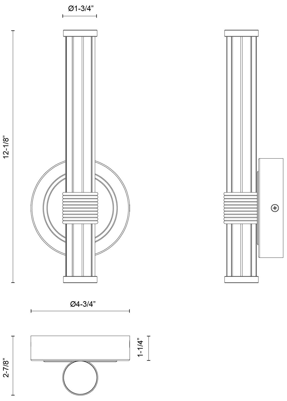 Image 6 Alora Mood Elsie LED 12-in Matte Black Wall Vanity more views