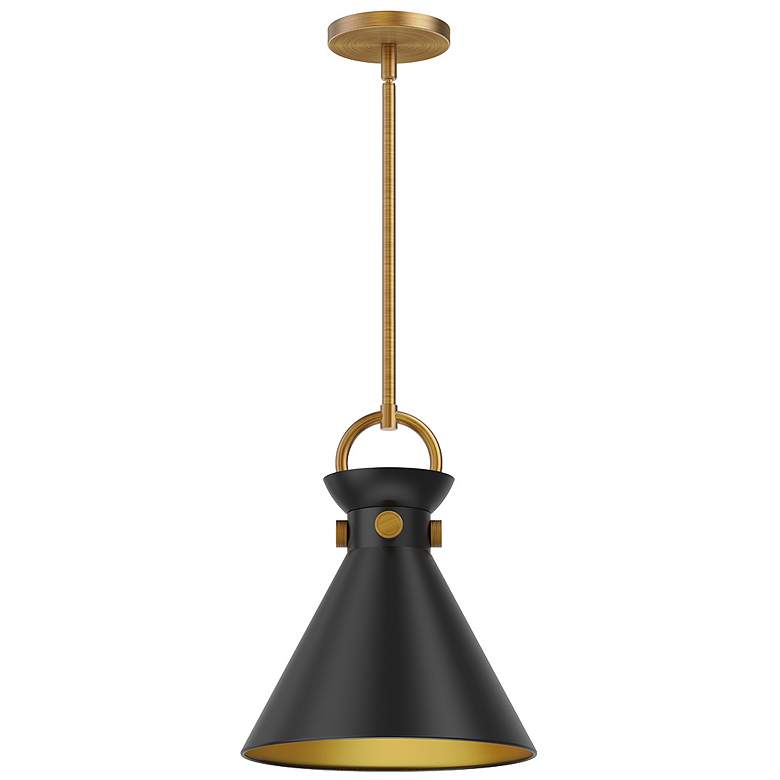 Image 1 Alora Mood Emerson E26 11-in Aged Gold/Matte Black Pendant