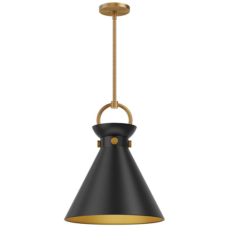 Image 1 Alora Mood Emerson E26 14-in Aged Gold/Matte Black Pendant