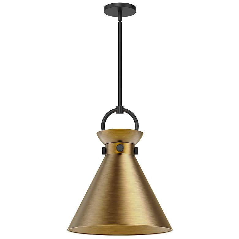 Image 1 Alora Mood Emerson E26 14-in Matte Black/Aged Gold Pendant