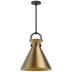 Alora Mood Emerson E26 14-in Matte Black/Aged Gold Pendant