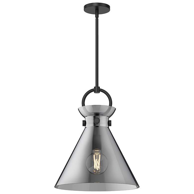 Image 1 Alora Mood Emerson E26 14-in Matte Black/Smoked Pendant