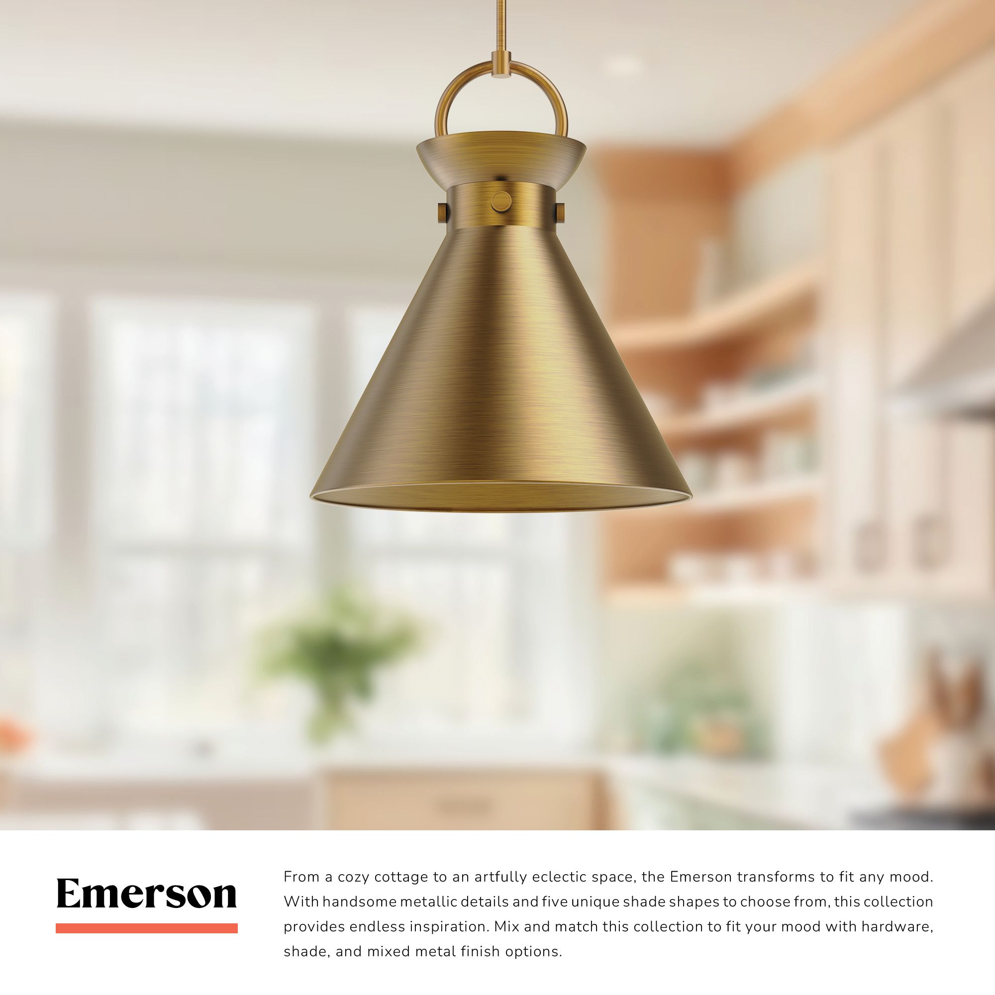 Image 3 Alora Mood Emerson E26 18-in Aged Gold/Matte Black Pendant more views