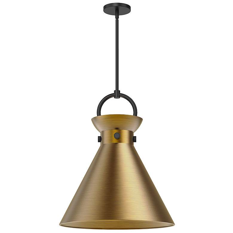 Image 1 Alora Mood Emerson E26 18-in Matte Black/Aged Gold Pendant