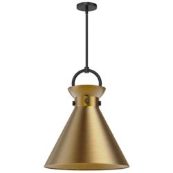 Alora Mood Emerson E26 18-in Matte Black/Aged Gold Pendant