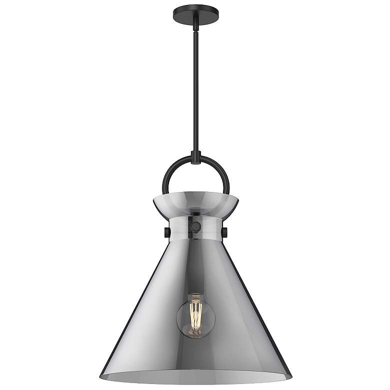 Image 2 Alora Mood Emerson E26 18-in Matte Black/Smoked Pendant