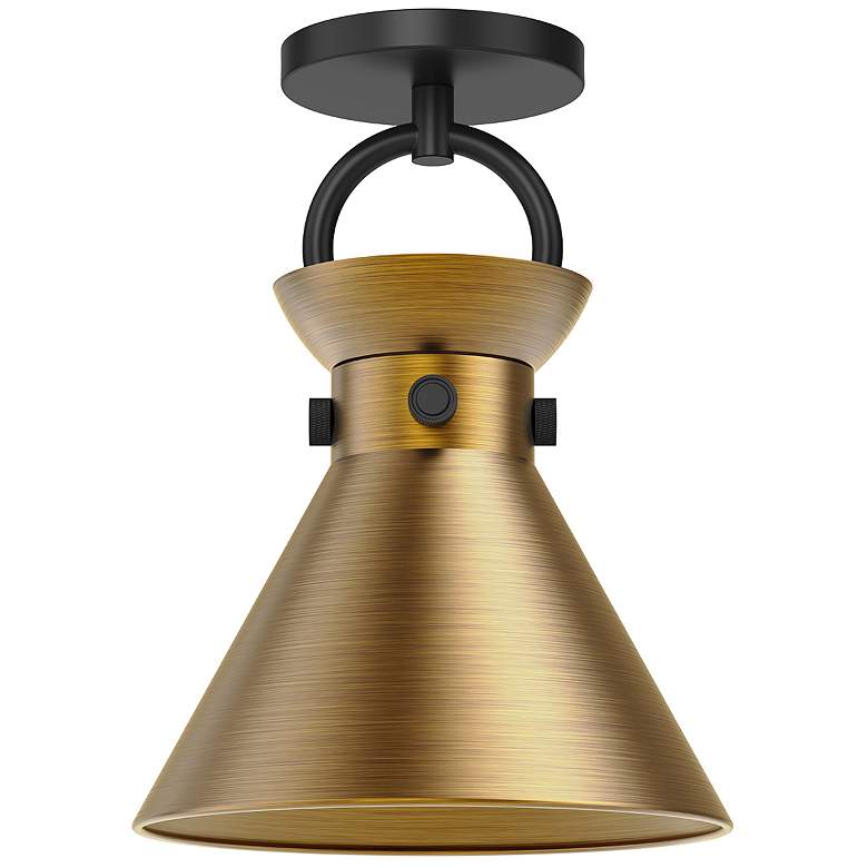 Image 1 Alora Mood Emerson E26 9-in Matte Black/Aged Gold Semi-Flush Mount