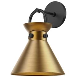 Alora Mood Emerson E26 9-in Matte Black/Aged Gold Wall Vanity