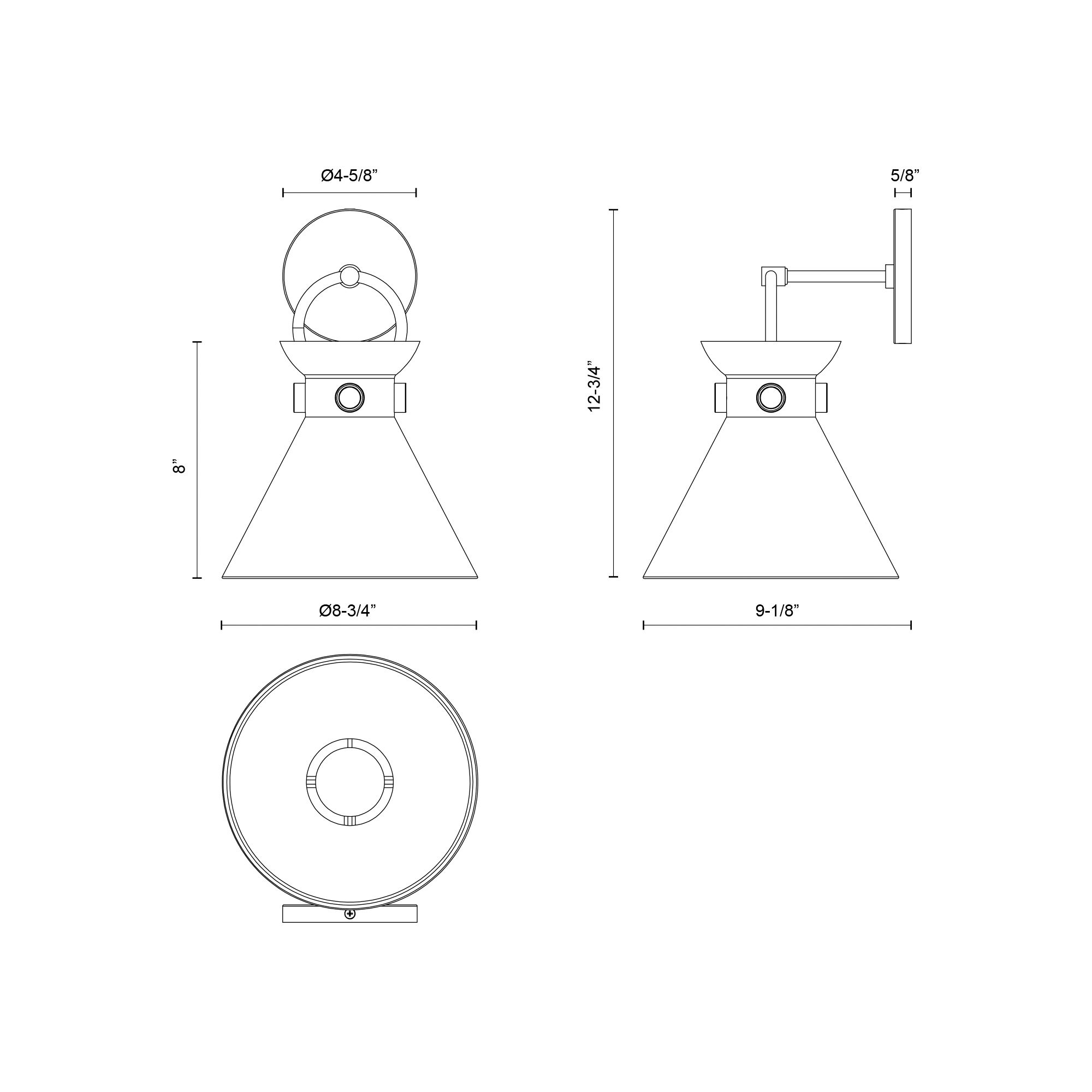 Image 5 Alora Mood Emerson E26 9-in Matte Black/Aged Gold Wall Vanity more views