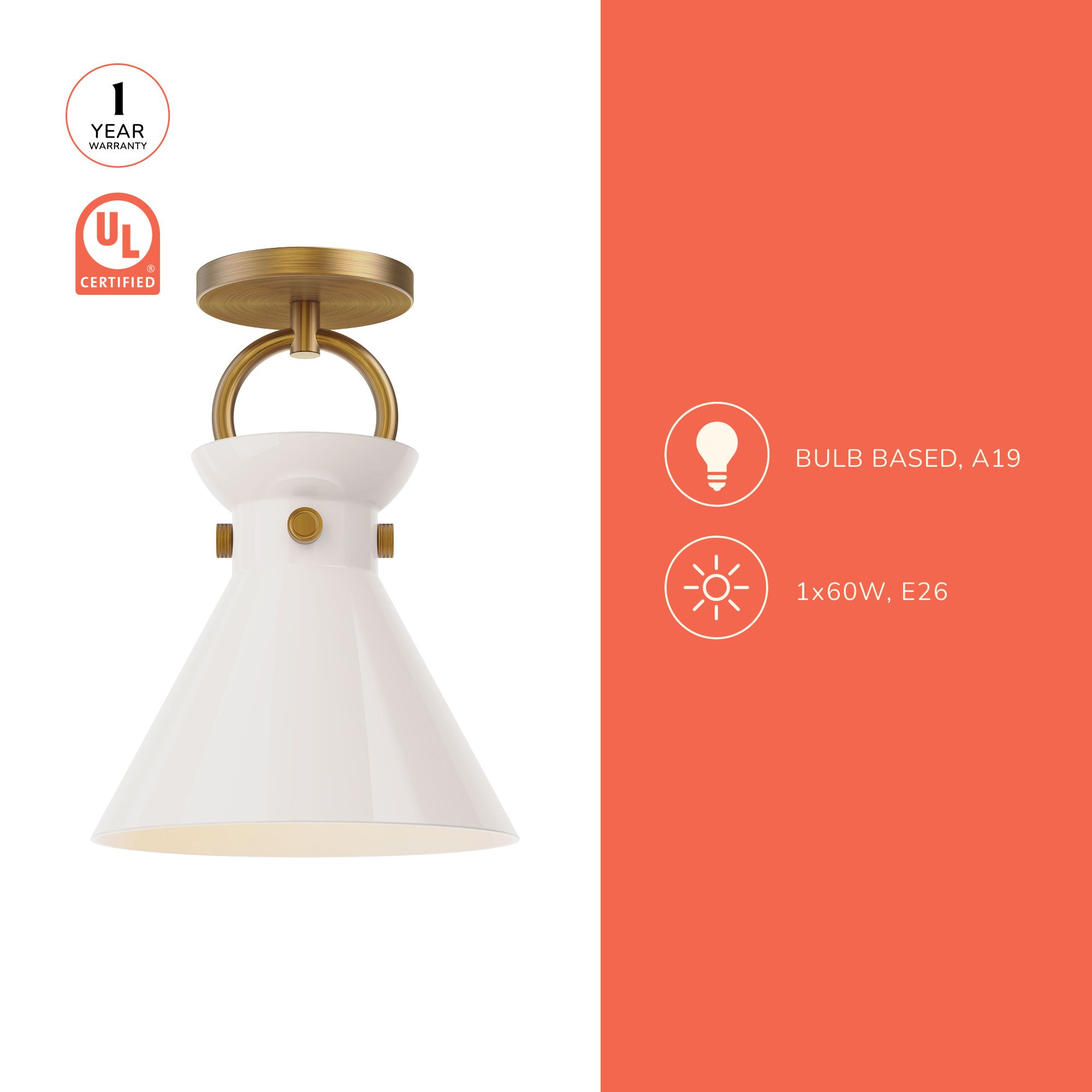 Image 4 Alora Mood Emerson E26 9-in Matte Black/Clear Glass Semi-Flush Mount more views