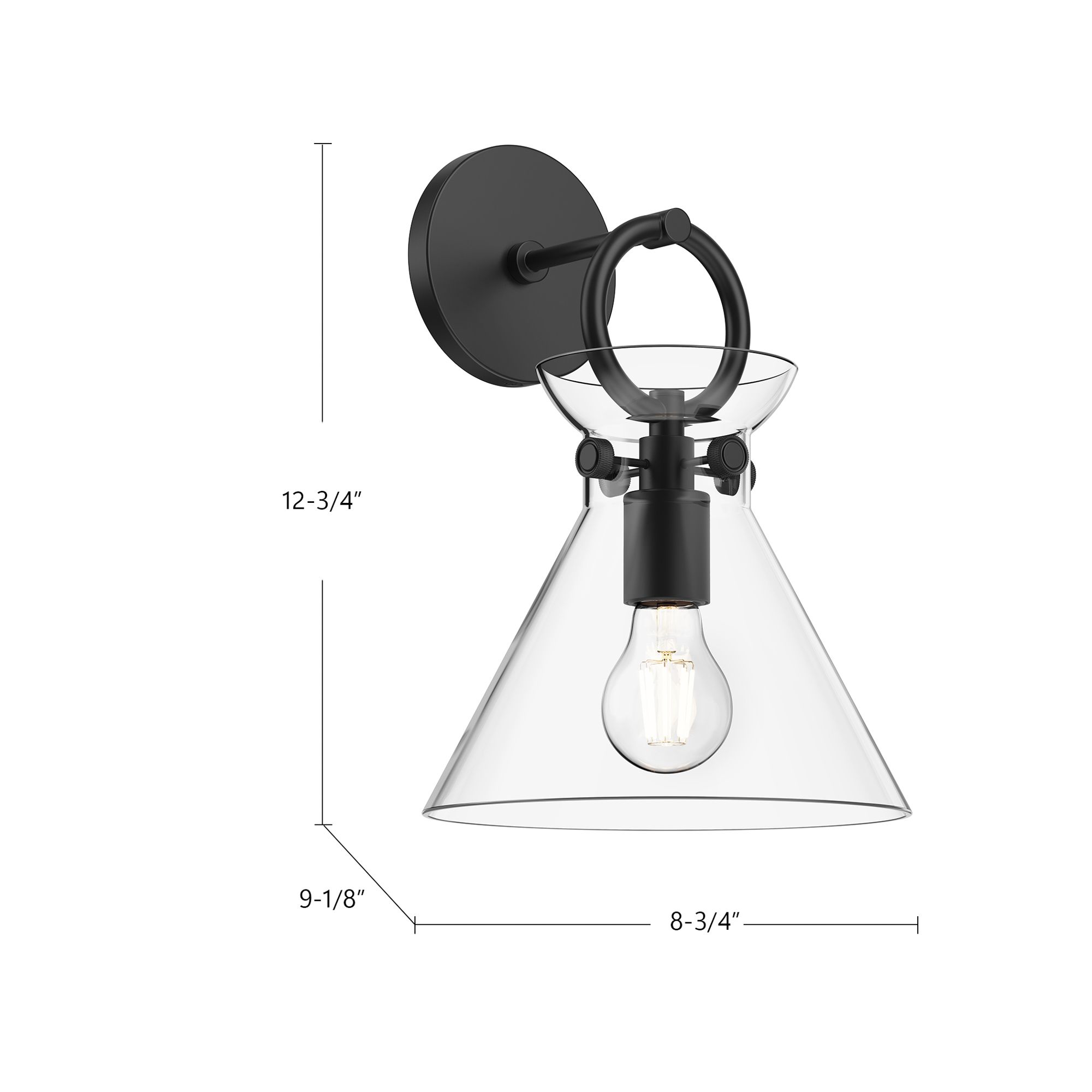 Image 5 Alora Mood Emerson E26 9-in Matte Black/Smoked Wall Vanity more views