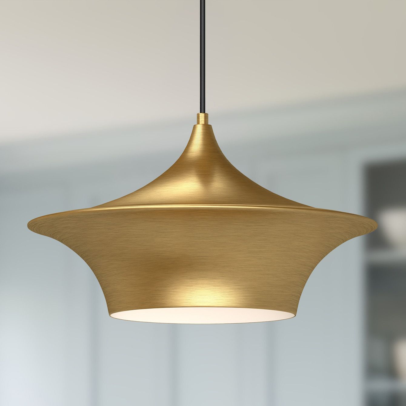 Alora Mood Emiko E26 16-in Brushed Gold Pendant