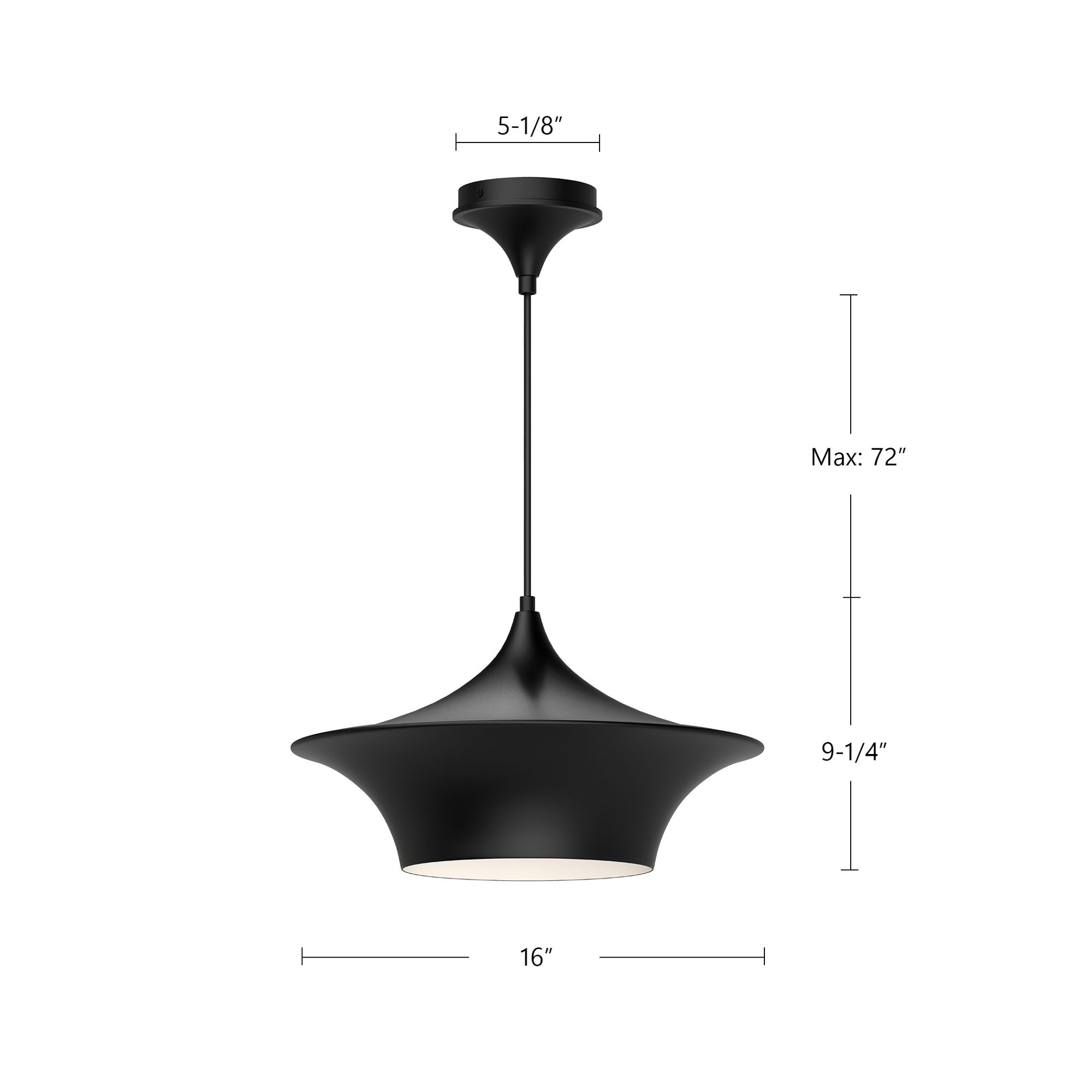 Image 6 Alora Mood Emiko E26 16-in Matte Black Pendant more views