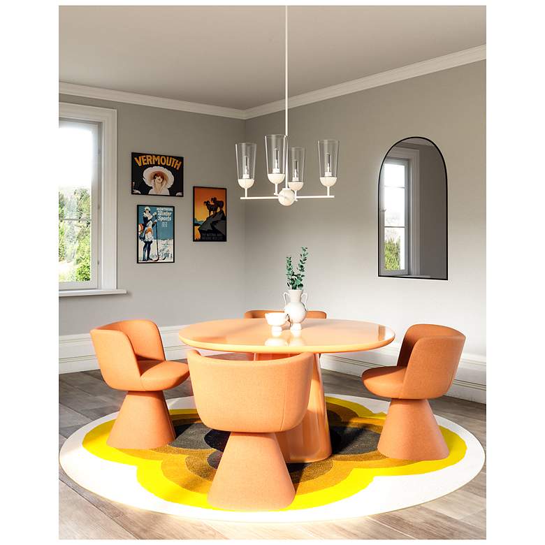 Image 3 Alora Mood Emil E26 25-in White/White Oak 4 Lights Chandeliers more views