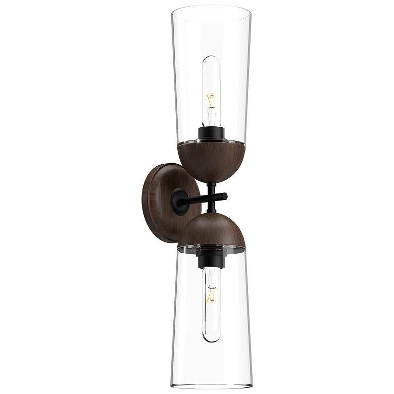 Image 1 Alora Mood Emil E26 5-in Matte Black/Walnut Wall Vanity