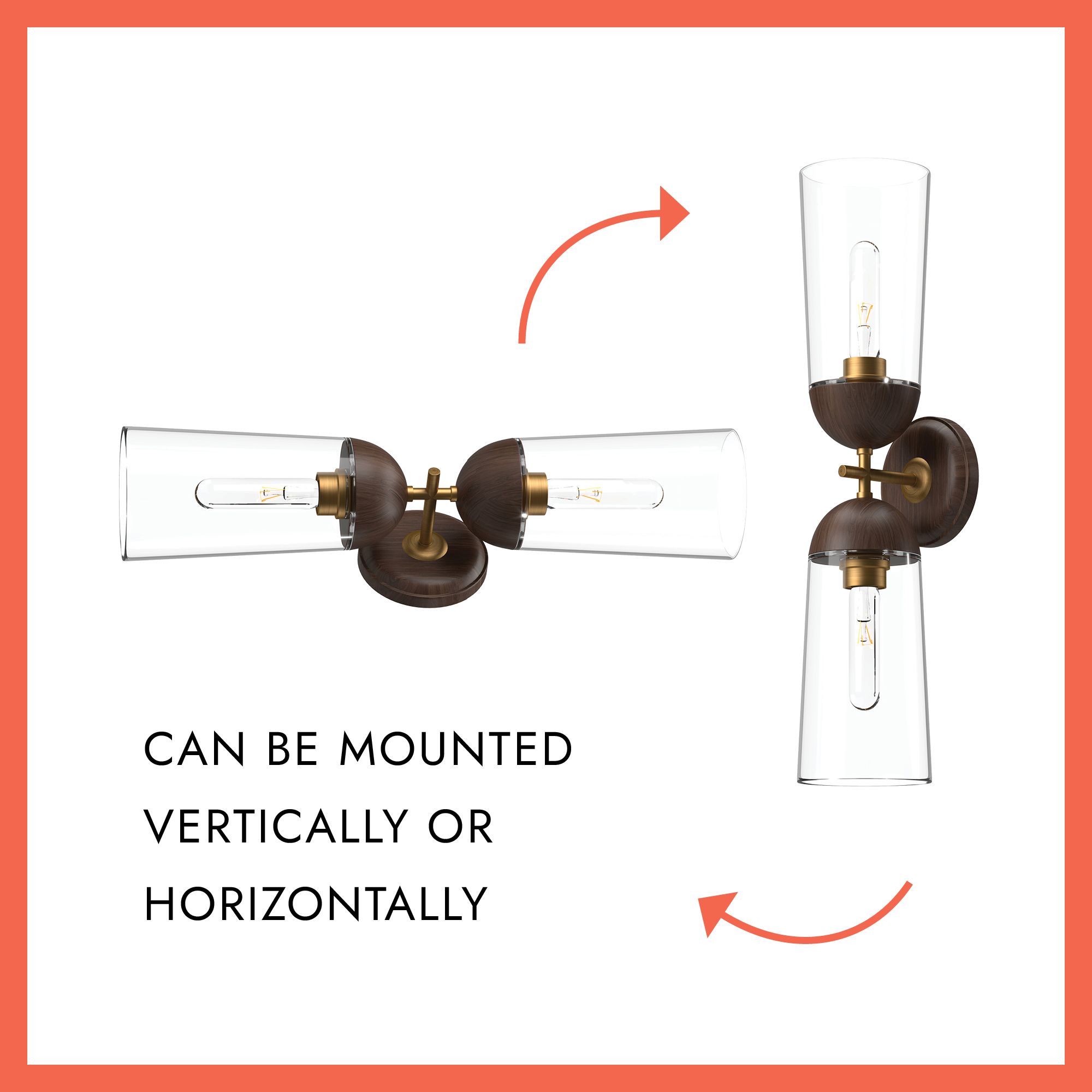 Image 4 Alora Mood Emil E26 5-in Matte Black/Walnut Wall Vanity more views