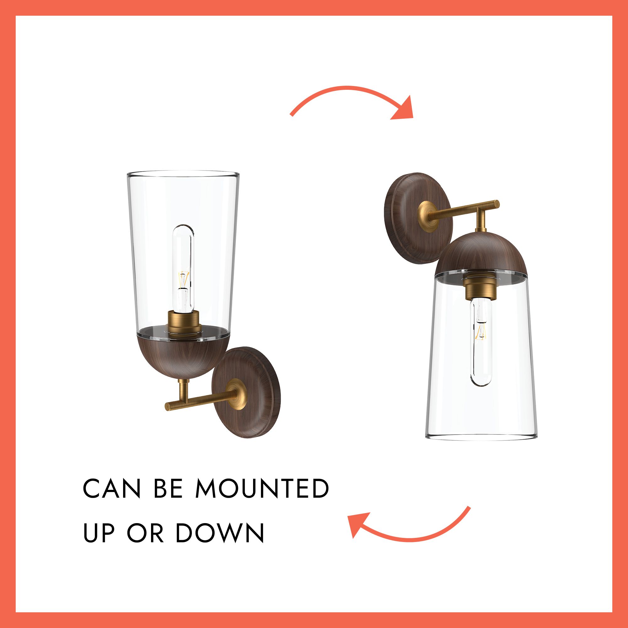 Image 4 Alora Mood Emil E26 7-in Aged Gold/Walnut Wall Vanity more views