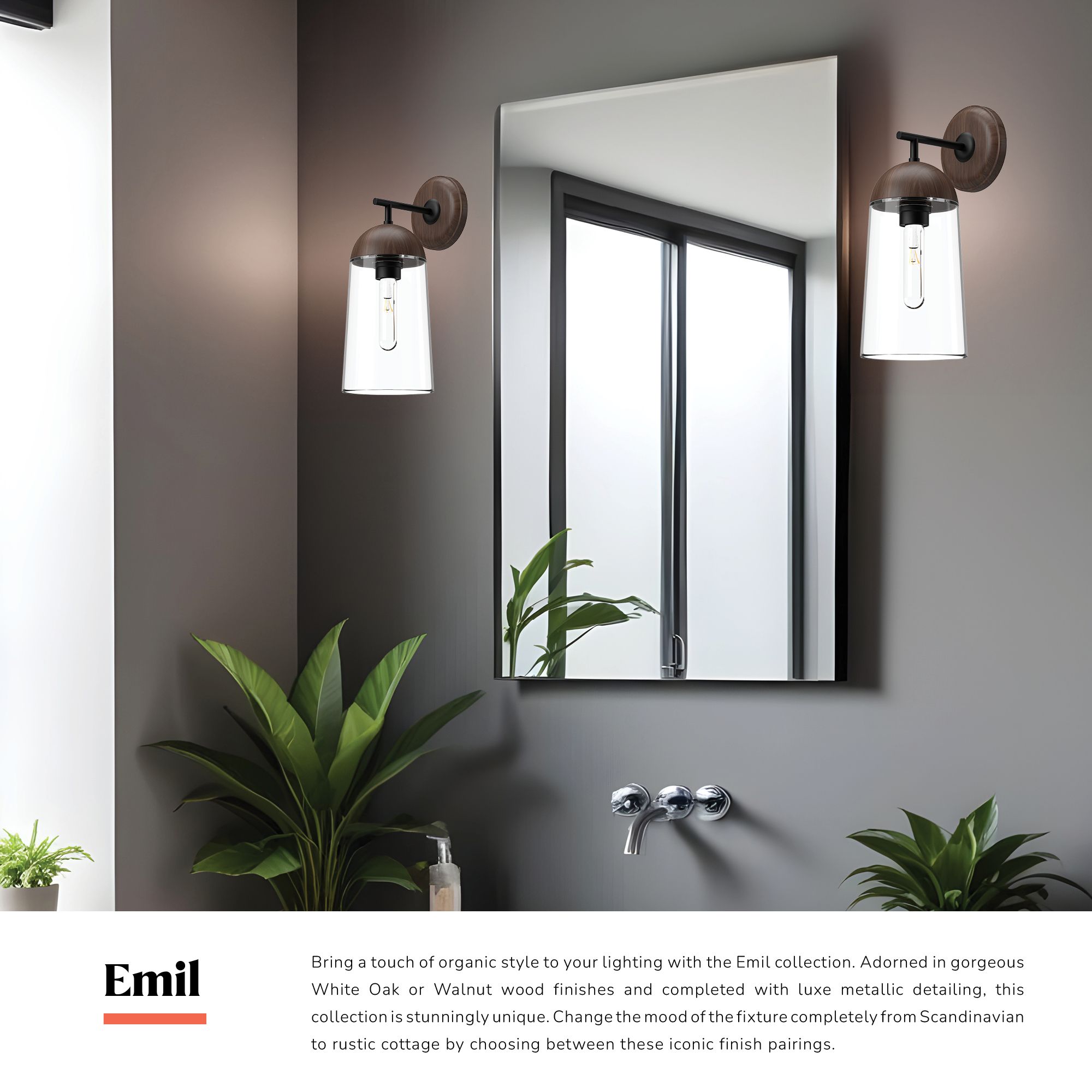 Image 2 Alora Mood Emil E26 7-in White/White Oak Wall Vanity more views