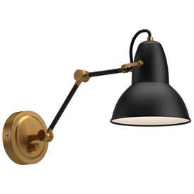 Image1 of Alora Mood Felix E26 6-in Aged Gold/Matte Black Wall Vanity