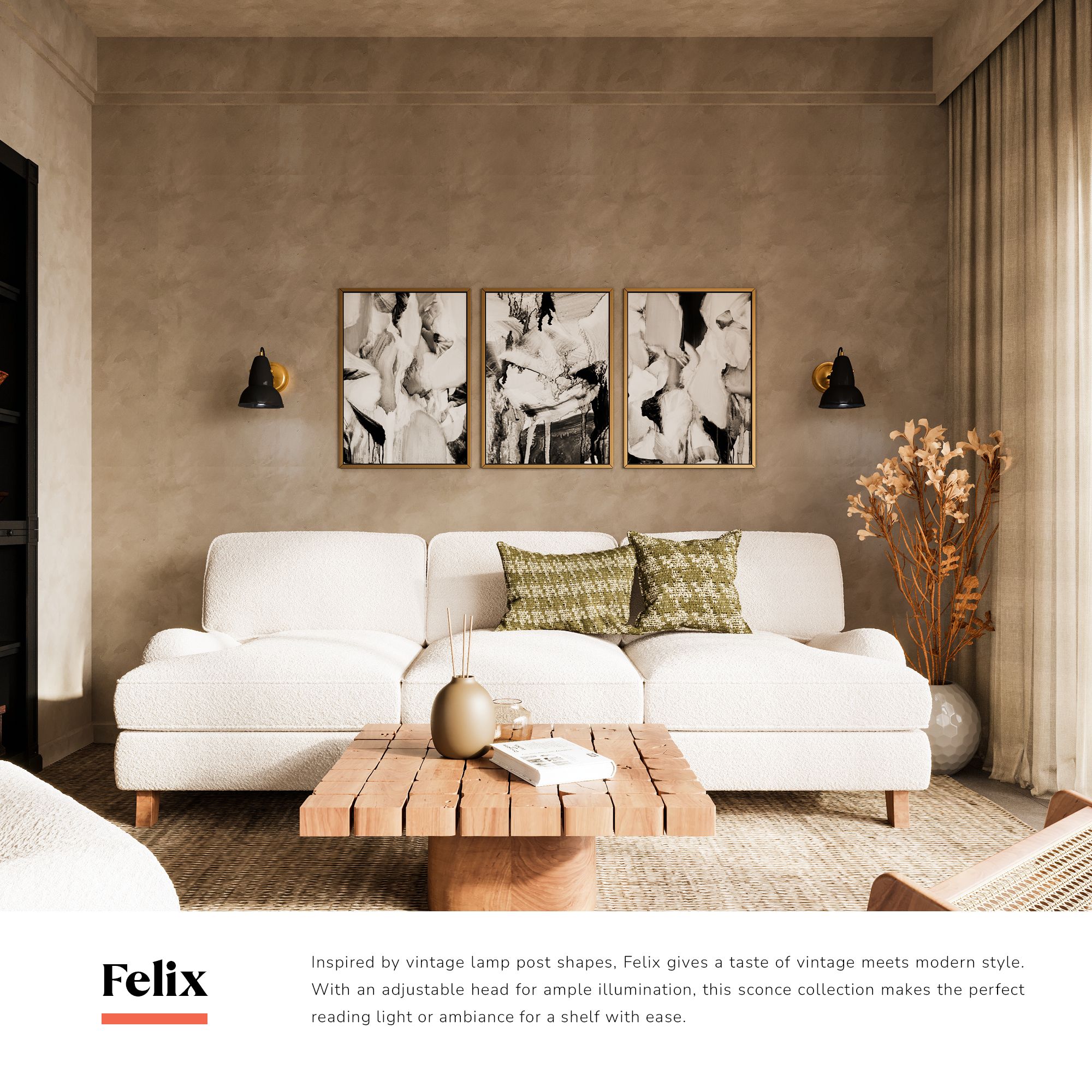 Image 3 Alora Mood Felix E26 6-in Aged Gold/Matte Black Wall Vanity more views