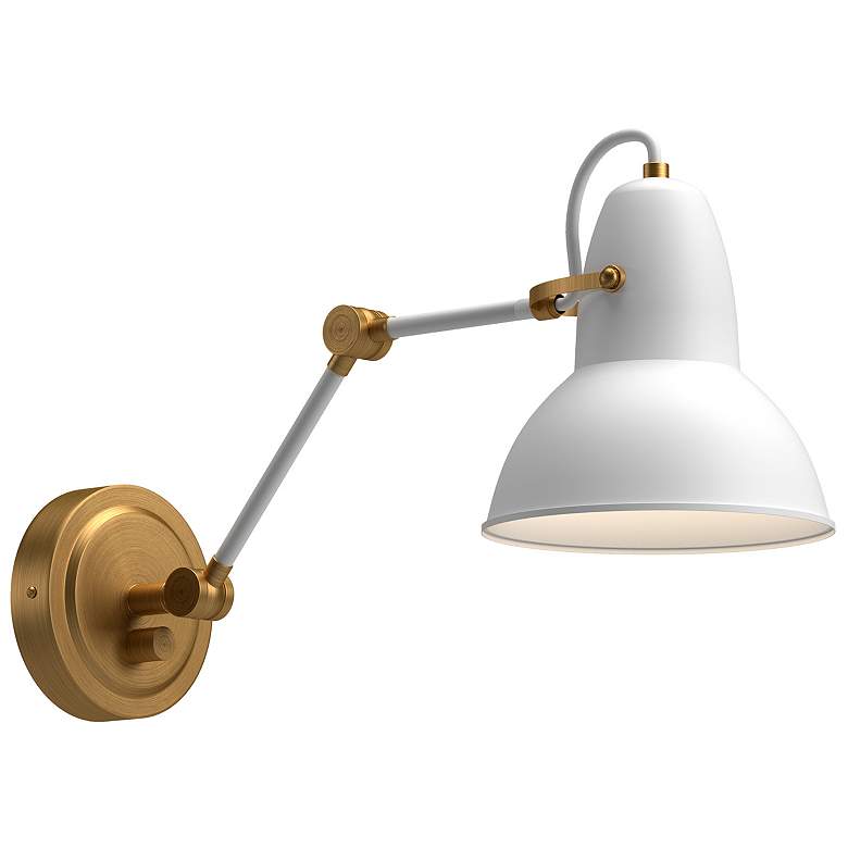 Image 1 Alora Mood Felix E26 6-in Aged Gold/White Wall Vanity