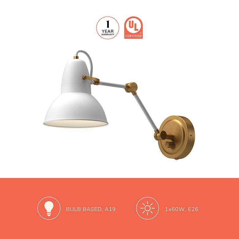 Image 3 Alora Mood Felix E26 6-in Aged Gold/White Wall Vanity more views