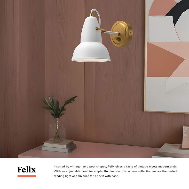 Image 2 Alora Mood Felix E26 7-in Aged Gold/Matte Black Wall Vanity more views