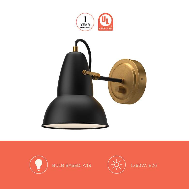 Image 3 Alora Mood Felix E26 7-in Aged Gold/Matte Black Wall Vanity more views