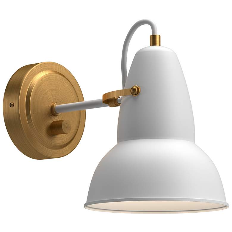 Image 1 Alora Mood Felix E26 7-in Aged Gold/White Wall Vanity