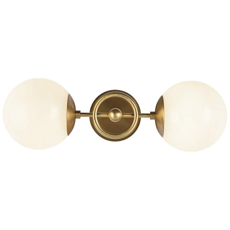 Image 1 Alora Mood Fiore E12 18-in Brushed Gold/Glossy Opal Glass Wall Vanity
