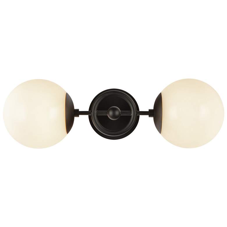 Image 1 Alora Mood Fiore E12 18-in Matte Black/Glossy Opal Glass Wall Vanity