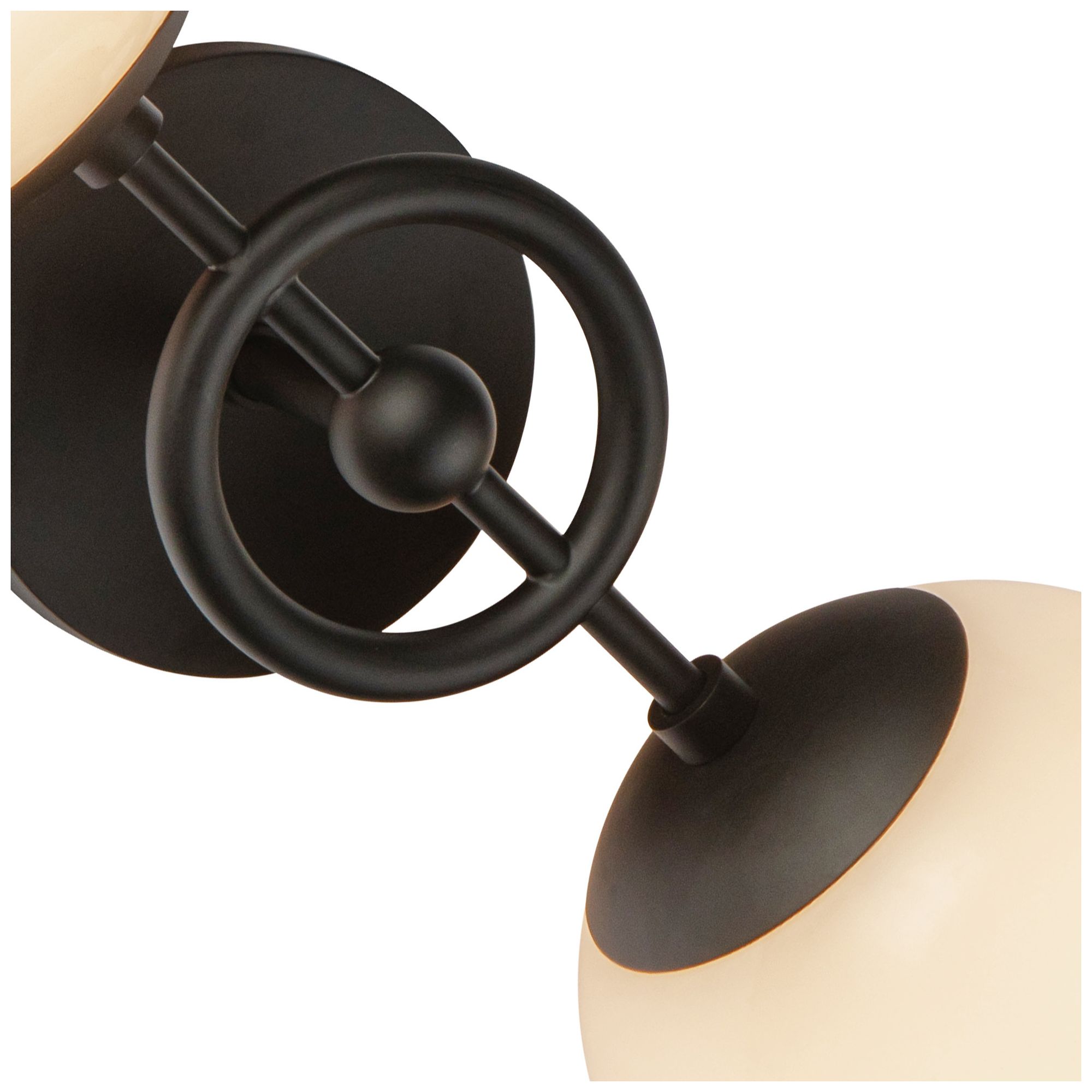 Image 5 Alora Mood Fiore E12 18-in Matte Black/Glossy Opal Glass Wall Vanity more views