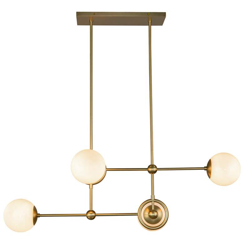 Image 1 Alora Mood Fiore E12 42-in Brushed Gold/Glossy Opal Glass Chandelier