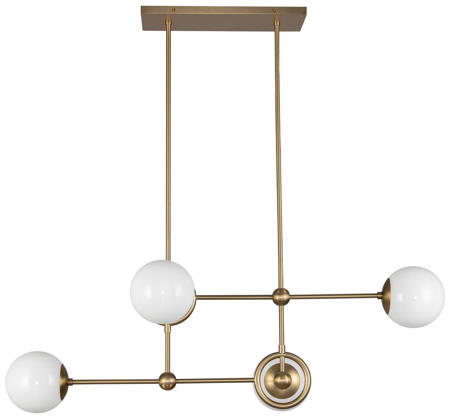 Image 2 Alora Mood Fiore E12 42-in Brushed Gold/Glossy Opal Glass Chandelier more views